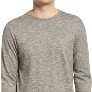 NWT Robert Barakett Men's Charcoal Sandon Long Sleeve Crewneck Shirt Sz. Large